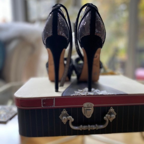 Sam Edelman Paisley Sequin Ankle-Wrap Sandal. Size 7. - Picture 7 of 10